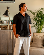 Maqiato | Men's Short Sleeve Linen Shirt