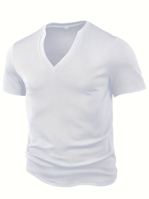 Maqiato | Men's Slim Fit Deep V-Neck T-Shirt