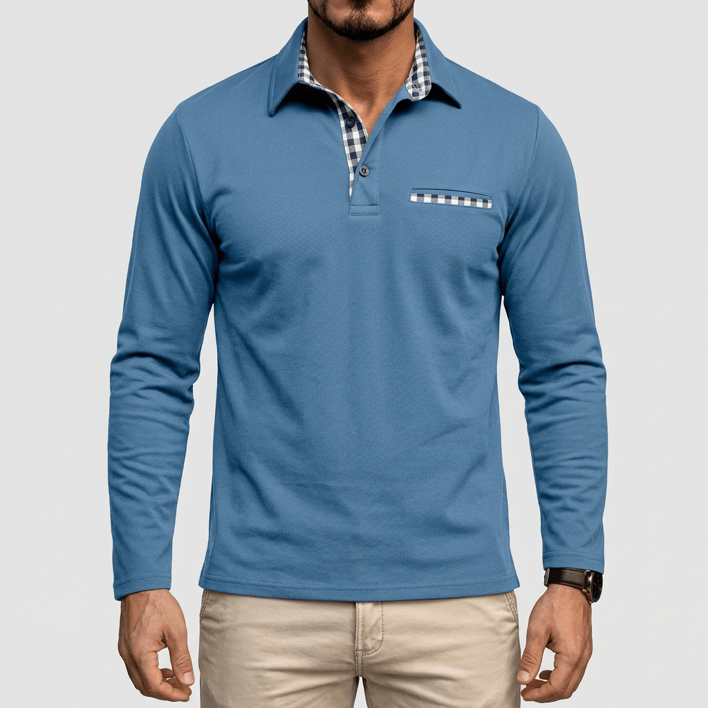 Maqiato | Men's Slim Fit Long Sleeve Polo Shirt