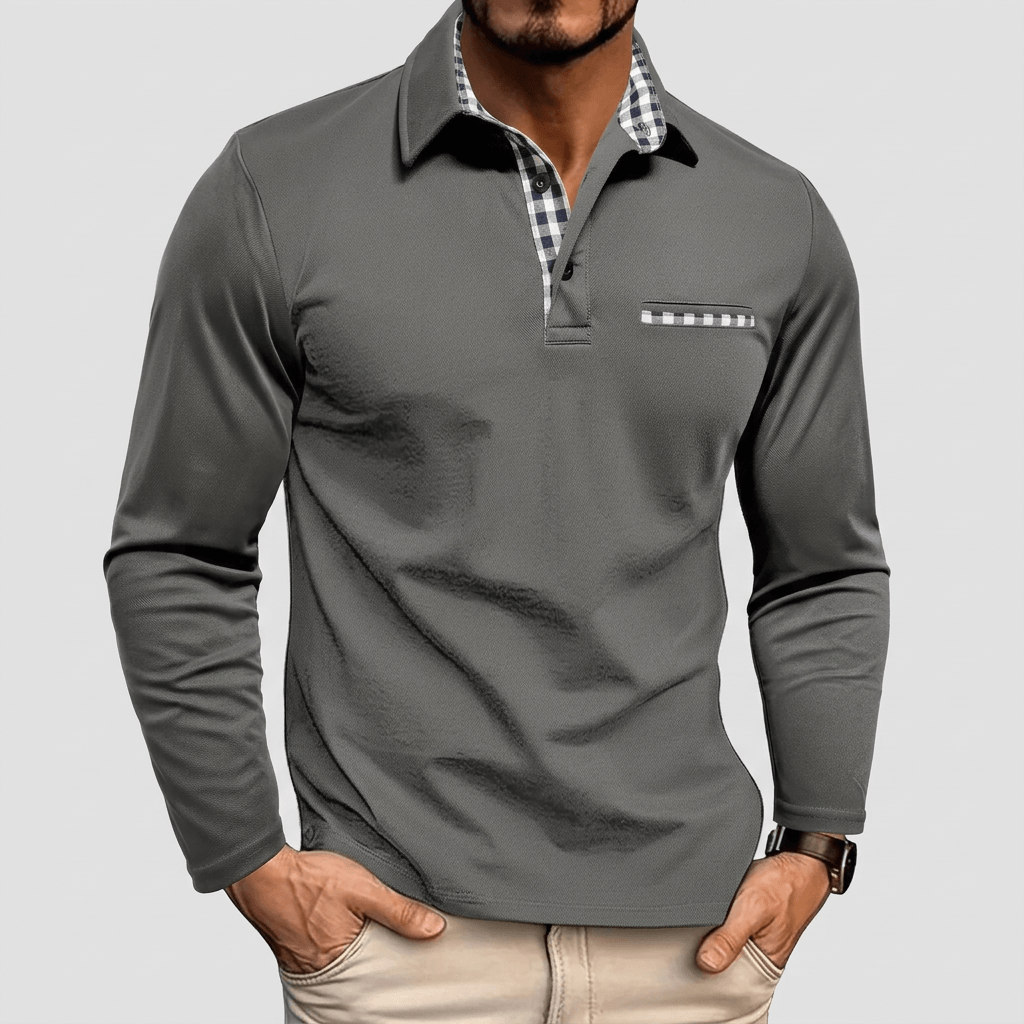 Maqiato | Men's Slim Fit Long Sleeve Polo Shirt