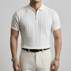 Maqiato | Men's Slim Fit Quarter-Zip Polo Shirt