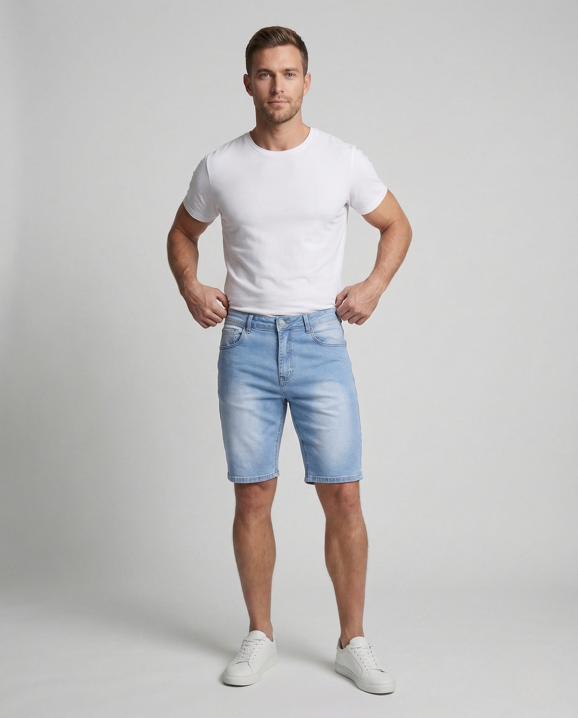 Maqiato | Men's Slim Fit Stretch Jeans Shorts