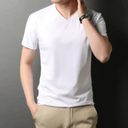 Maqiato | Men's Slim Fit V-Neck Cotton T-Shirt