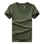Maqiato | Men's Slim Fit V-Neck Cotton T-Shirt