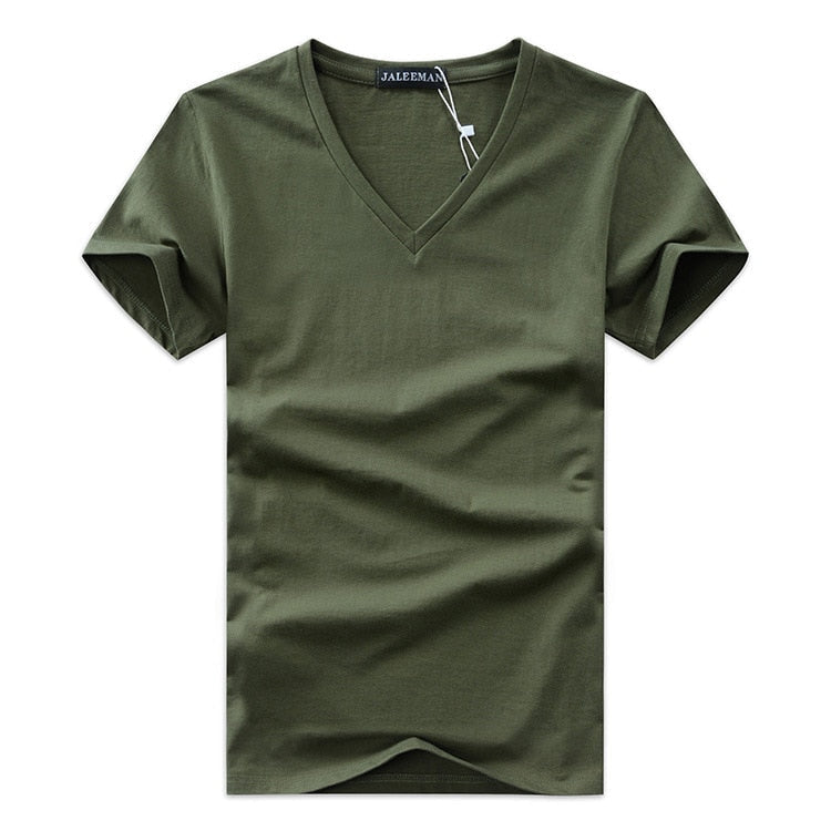 Maqiato | Men's Slim Fit V-Neck Cotton T-Shirt
