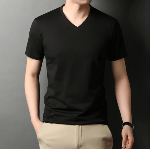 Maqiato | Men's Slim Fit V-Neck Cotton T-Shirt