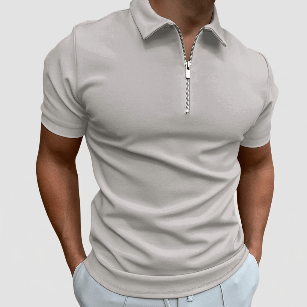 Maqiato | Men's Slim Fit Zip Polo Shirt