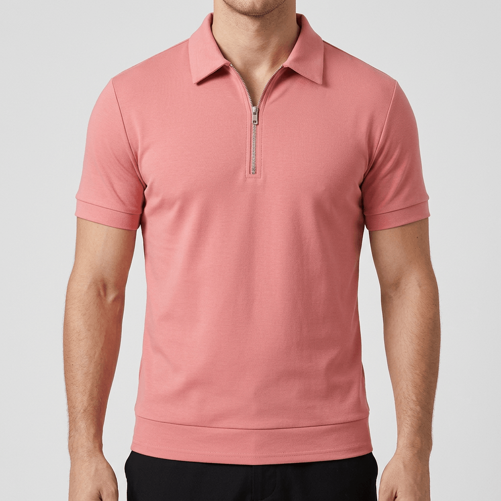 Maqiato | Men's Slim Fit Zip Polo Shirt