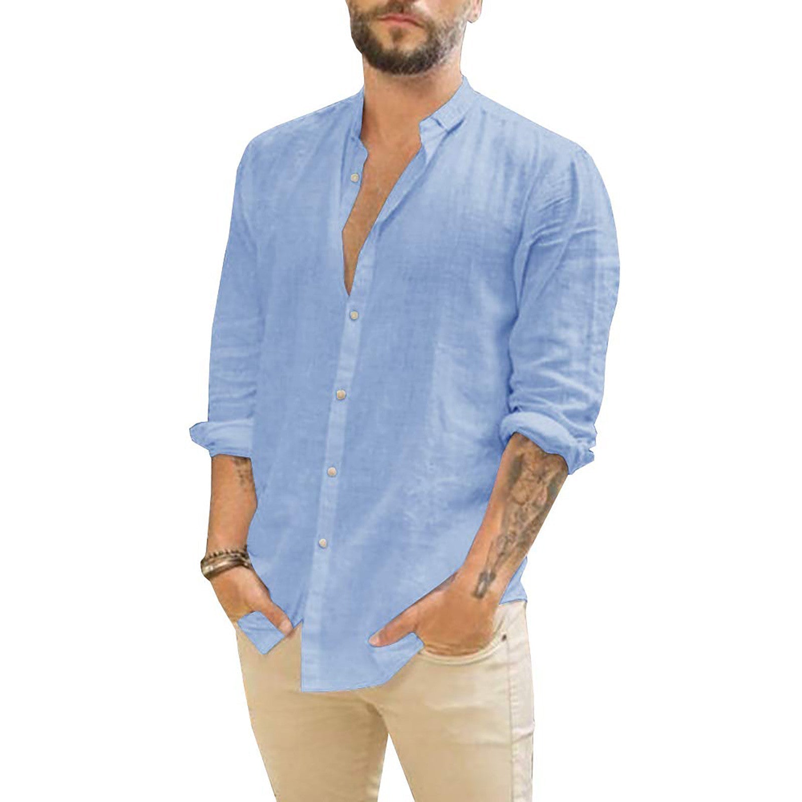 Maqiato | Men's Solid Linen Shirt