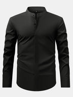 Maqiato | Men's Stand Collar Shirt & Slim Fit Flared Pants Set