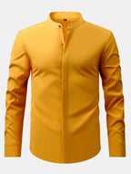 Maqiato | Men's Stand Collar Shirt & Slim Fit Flared Pants Set