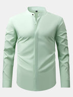 Maqiato | Men's Stand Collar Shirt & Slim Fit Flared Pants Set