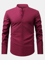 Maqiato | Men's Stand Collar Shirt & Slim Fit Flared Pants Set