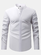 Maqiato | Men's Stand Collar Shirt & Slim Fit Flared Pants Set