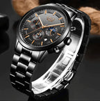 Maqiato | Men's SteeleX Steel Military Watch