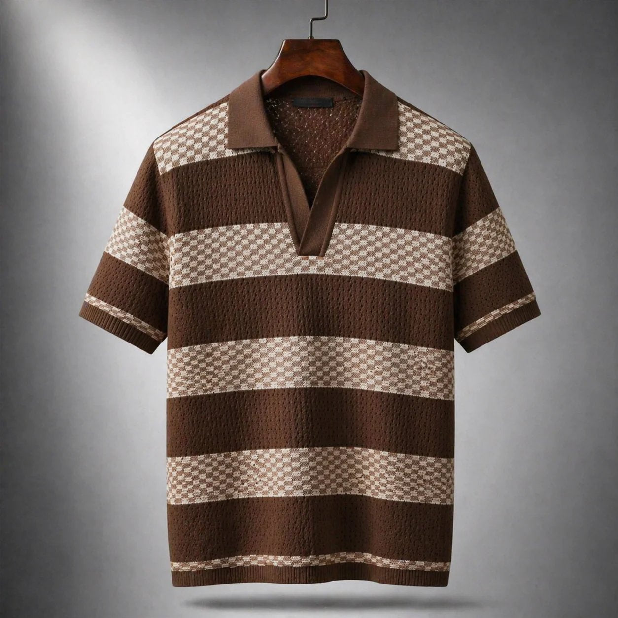 Maqiato | Men's Striped Camp Collar Shirt