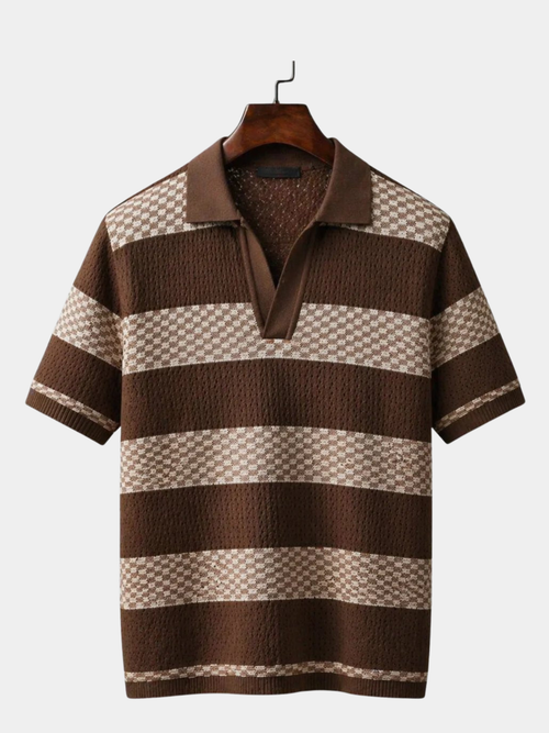 Maqiato | Men's Striped Camp Collar Shirt
