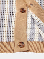 Maqiato | Men's Striped Crochet Eyelet Shirt