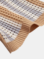 Maqiato | Men's Striped Crochet Eyelet Shirt