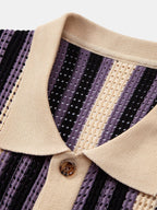 Maqiato | Men's Striped Crochet Shirt & Linen Pants Set
