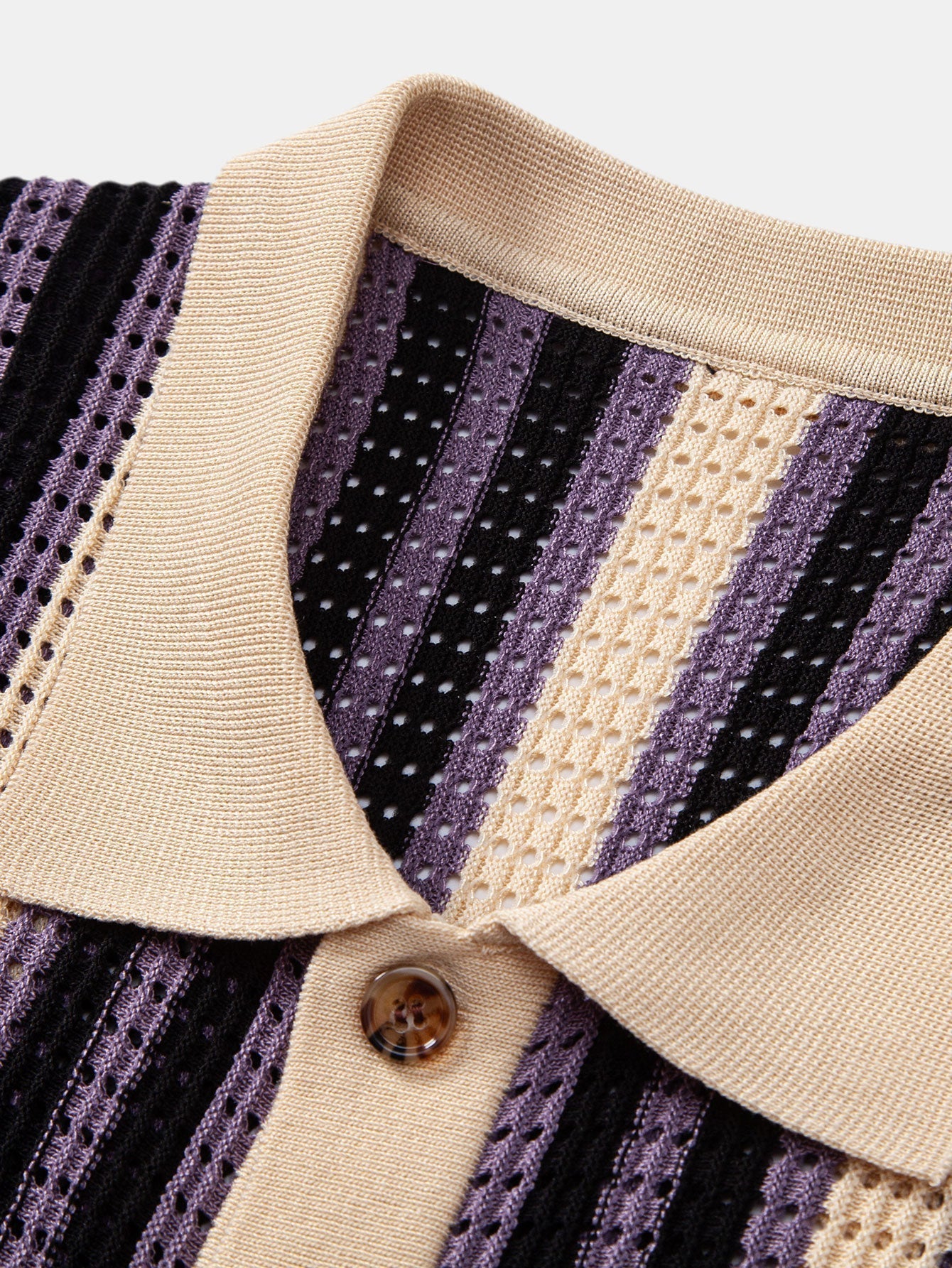 Maqiato | Men's Striped Crochet Shirt & Linen Pants Set