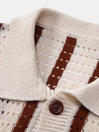 Maqiato | Men's Striped Knit Eyelet Shirt