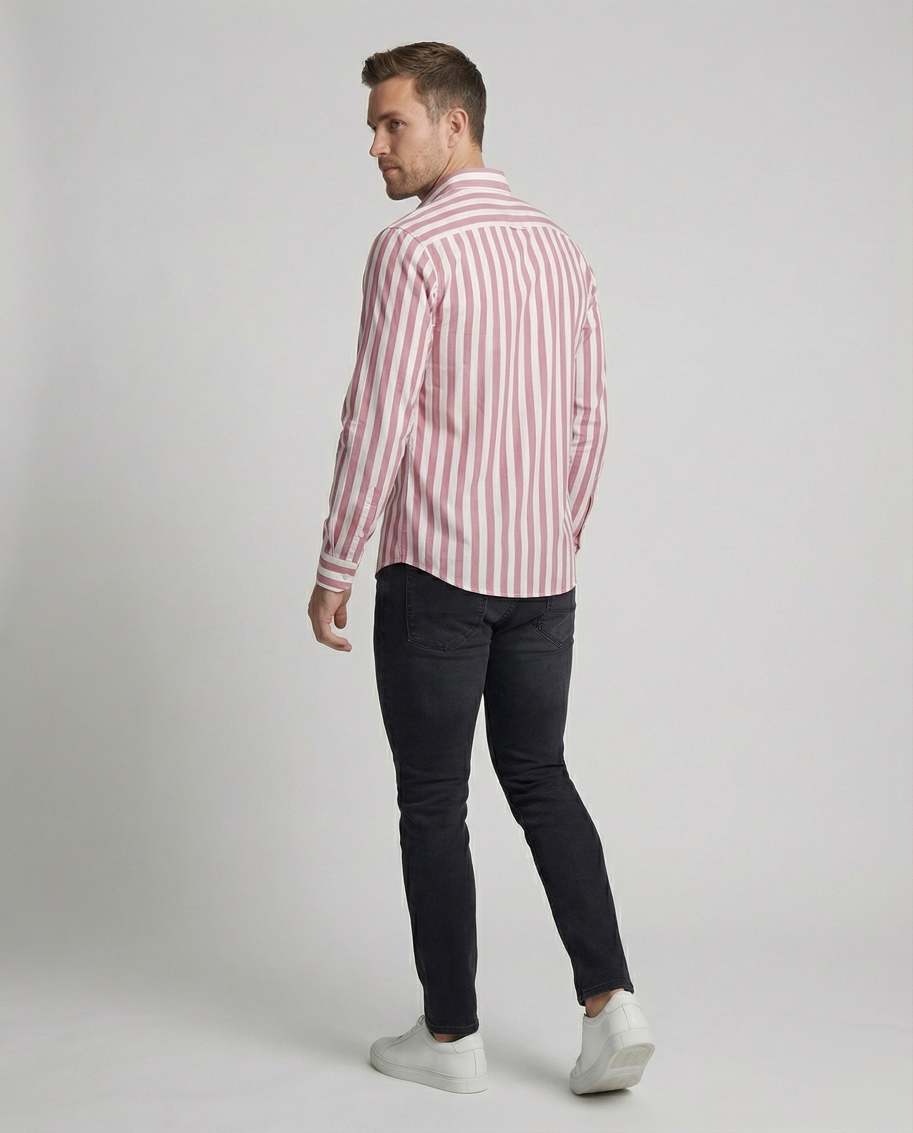 Maqiato | Men's Striped Linen-Blend Shirt