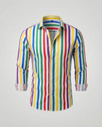 Maqiato | Men's Striped Linen-Blend Shirt