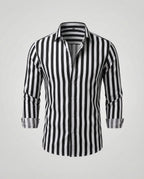 Maqiato | Men's Striped Linen-Blend Shirt
