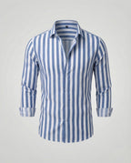 Maqiato | Men's Striped Linen-Blend Shirt