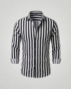 Maqiato | Men's Striped Linen-Blend Shirt