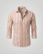 Maqiato | Men's Striped Linen-Blend Shirt
