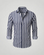 Maqiato | Men's Striped Linen-Blend Shirt