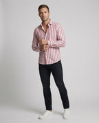 Maqiato | Men's Striped Linen-Blend Shirt