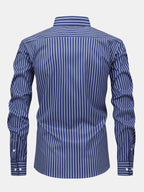Maqiato | Men's Striped Long Sleeve Button Shirt