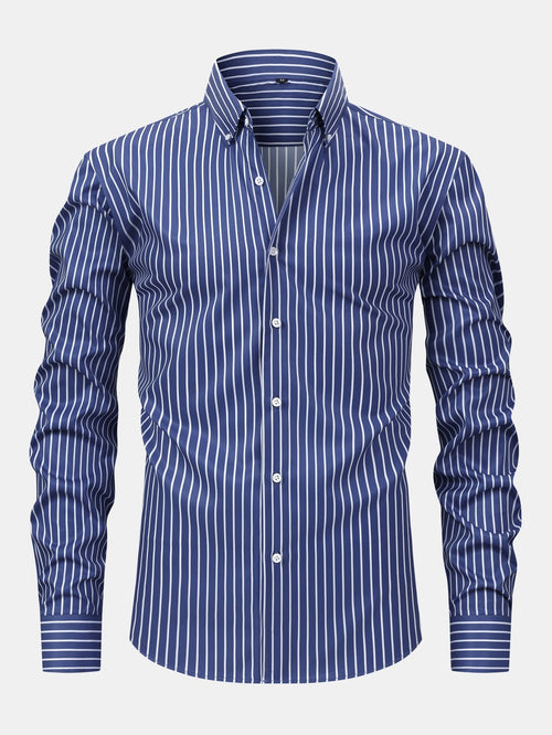 Maqiato | Men's Striped Long Sleeve Button Shirt