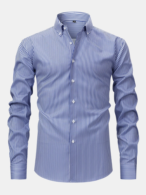 Maqiato | Men's Striped Long Sleeve Button Shirt