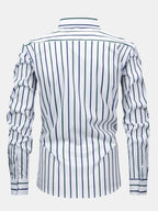 Maqiato | Men's Striped Long Sleeve Button-Up Shirt