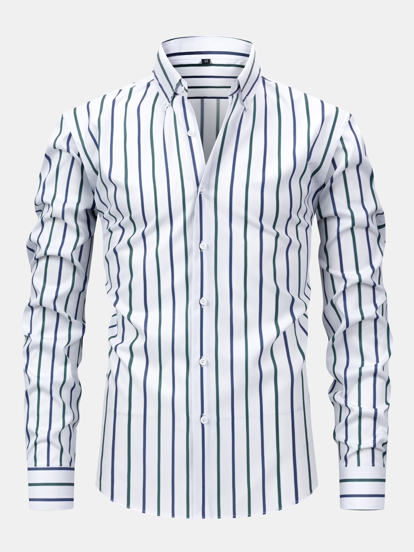Maqiato | Men's Striped Long Sleeve Button-Up Shirt