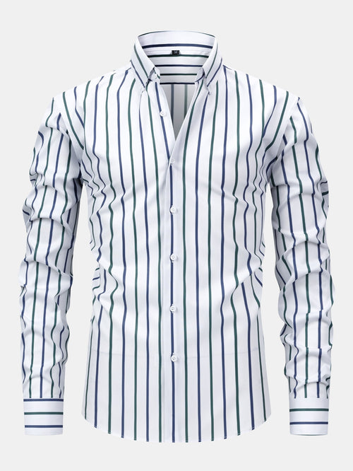 Maqiato | Men's Striped Long Sleeve Button-Up Shirt