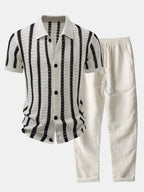 Maqiato | Men's Striped Shirt & Linen Trousers Set