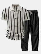 Maqiato | Men's Striped Shirt & Linen Trousers Set