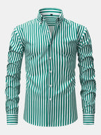 Maqiato | Men's Striped Shirt & Slim Fit Pants Set