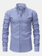 Maqiato | Men's Striped Shirt & Slim Fit Pants Set