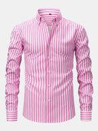 Maqiato | Men's Striped Shirt & Slim Fit Pants Set