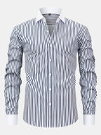 Maqiato | Men's Striped Shirt & Slim Fit Pants Set
