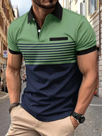 Maqiato | Men's Striped Summer Polo Shirt