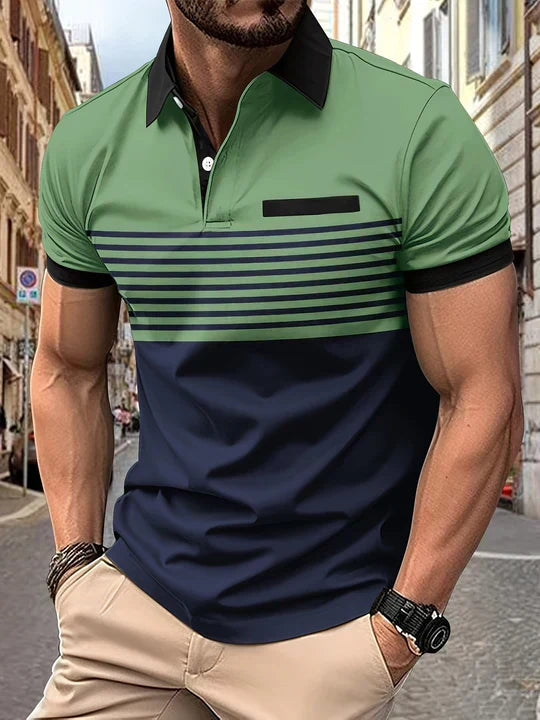 Maqiato | Men's Striped Summer Polo Shirt