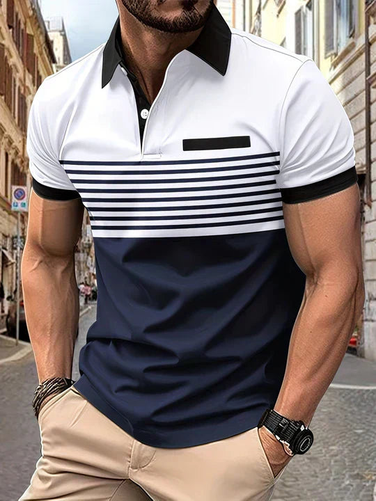 Maqiato | Men's Striped Summer Polo Shirt