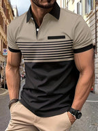 Maqiato | Men's Striped Summer Polo Shirt